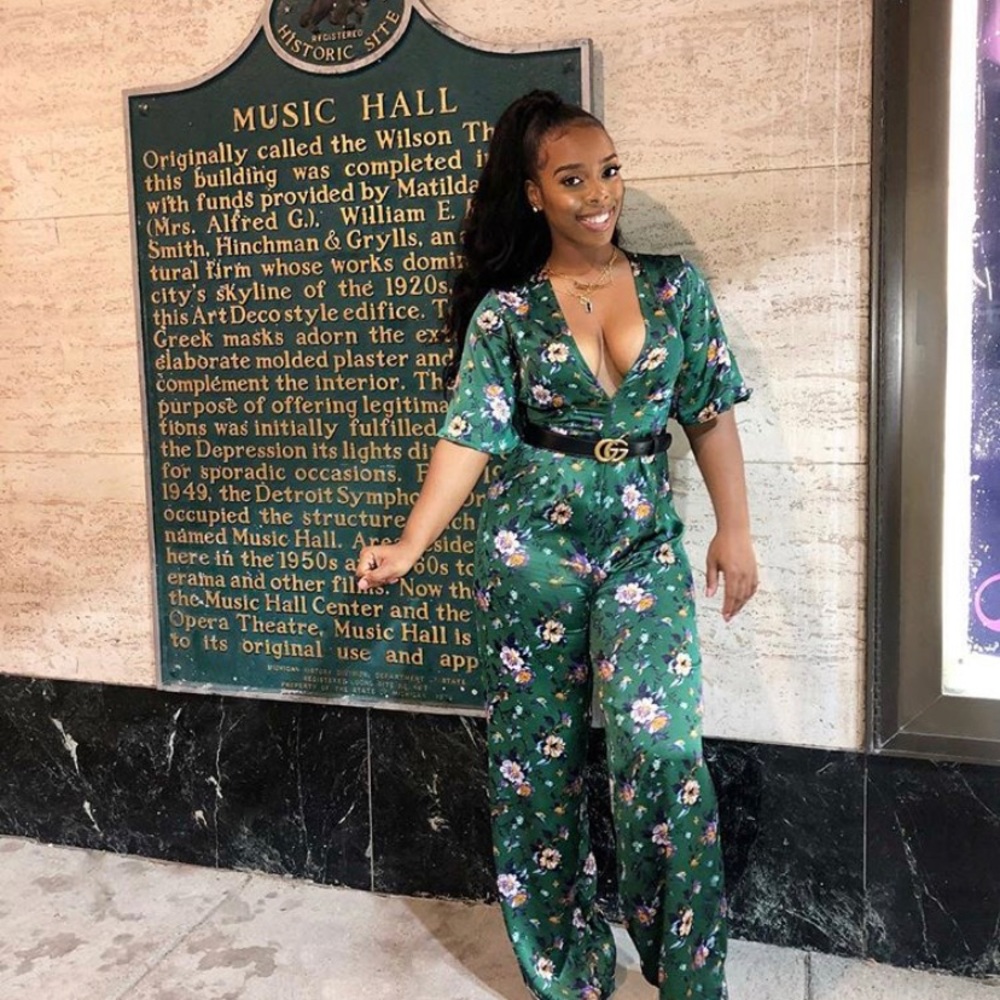 Silk floral jumpsuit